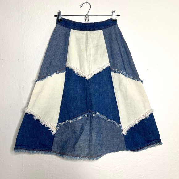 Vintage Dresses & Skirts - 70’s Vintage JCPenney Patchwork Denim Skirt